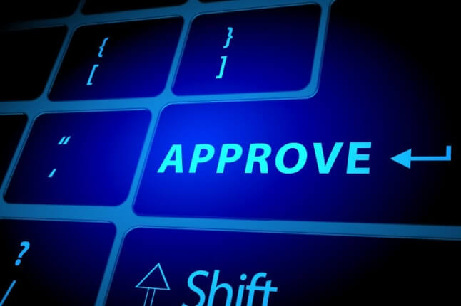 keyboard with approval button 