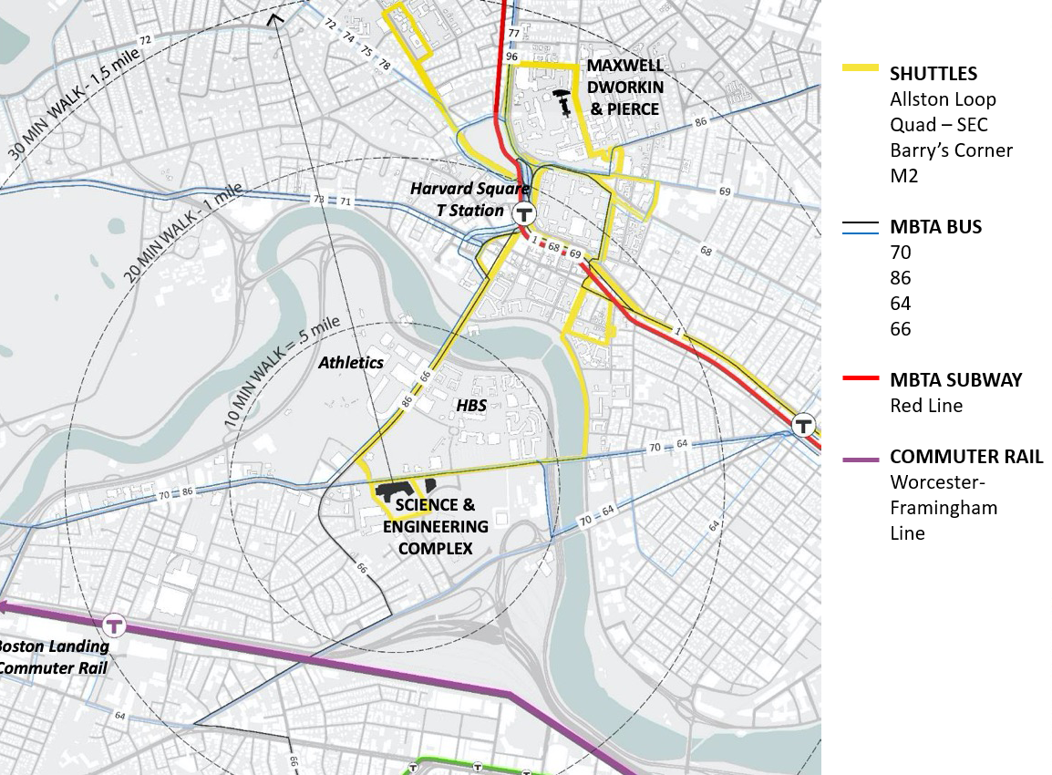 cross-campus transportation map