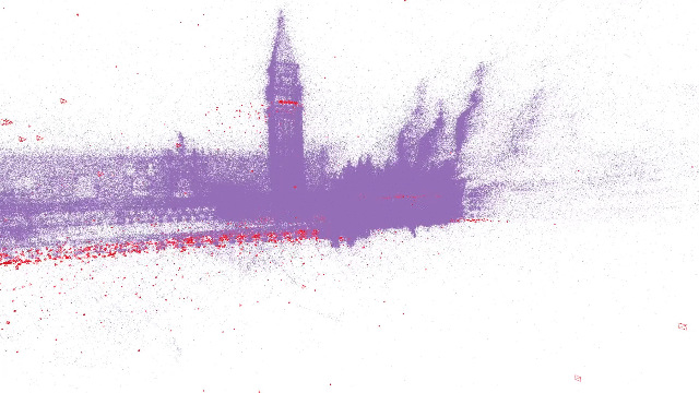 reconstructed 3D image of a building with clocktower