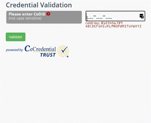 CE validation demo