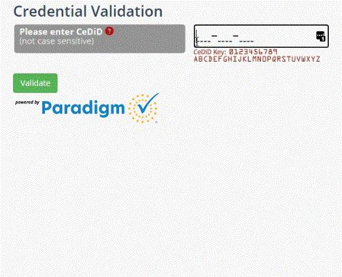 CeValidation Demo