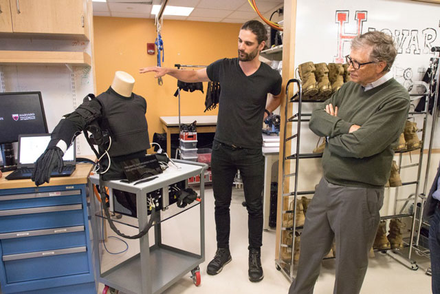 Nathan Phipps, an industrial designer, explained some of the cutting-edge work being done in the Harvard Biodesign Lab at SEAS.