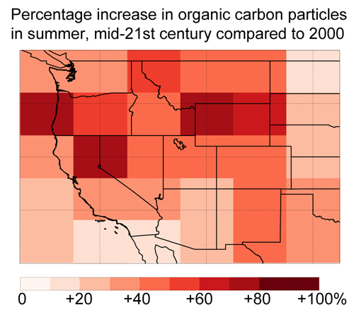 Increase in organic carbon due to wildfires
