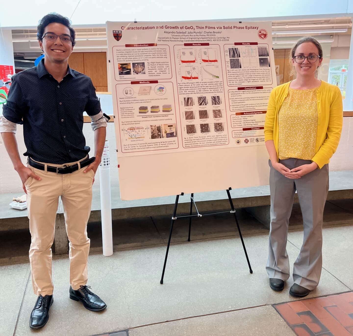 Alejandro Soledad, who received a B.S. in physics and computer science from the University of Puerto Rico, with his REU research presentation