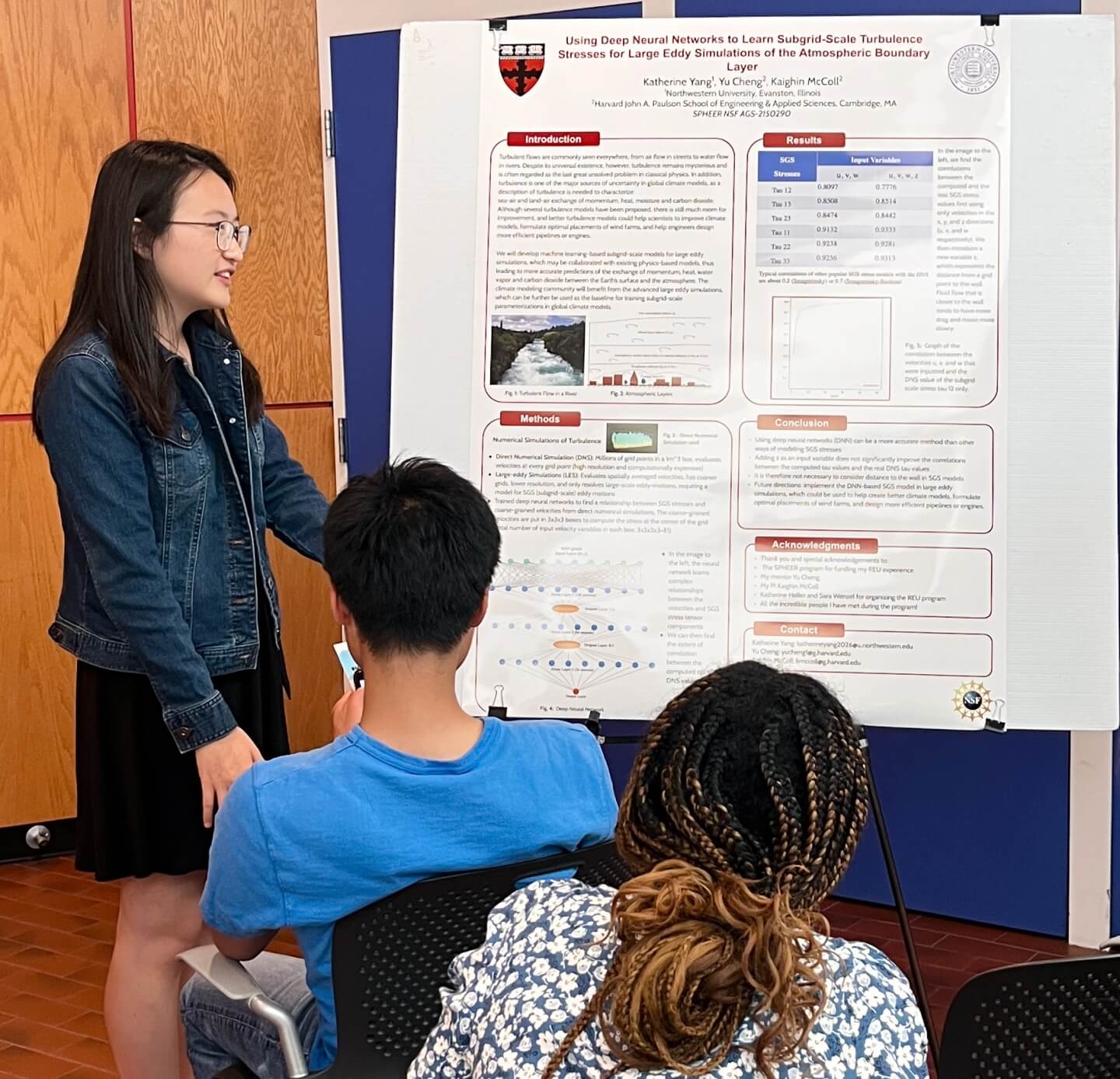 Katherine Yang, a rising sophomore studying computer science and chemistry at Northwestern University, with her REU research poster