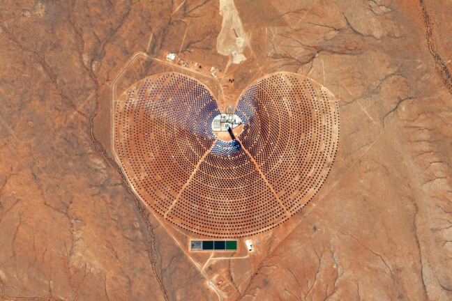 Arial view of a solar power plant