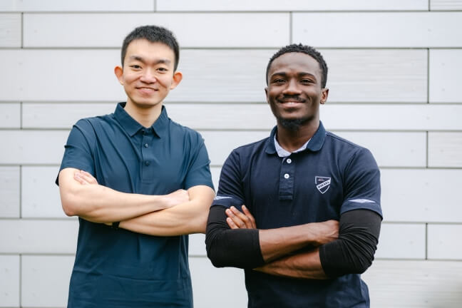 Harvard start-up Vocadian co-founders Yujie Wang and Joachim Asare