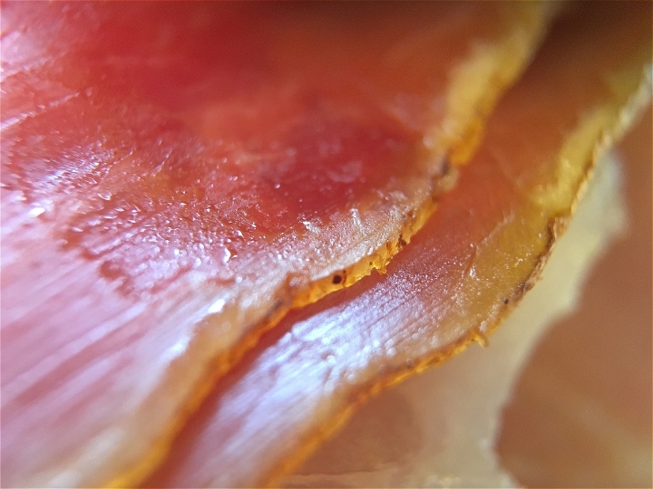Close up of prosciutto ham