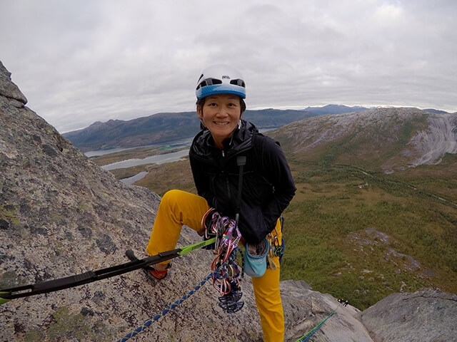 Zhou climbing in Norway