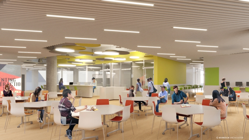 The SEC library will contain bookable private study rooms, a collaboration area, and visualization wall.
