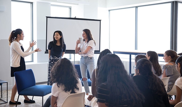 Jenny Wang and Sam Wiener speak at Kode with Klossy camp