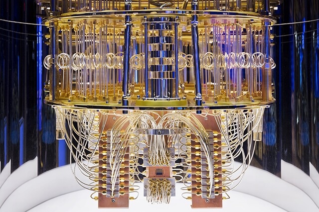 The interio of an IBM quantum computer