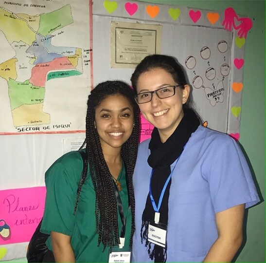 Rahel Imru and a co-worker with the Global Medical Brigades