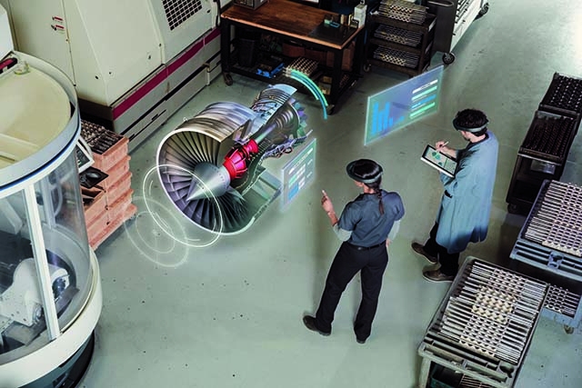 Microsoft HoloLens in a manufacturing setting