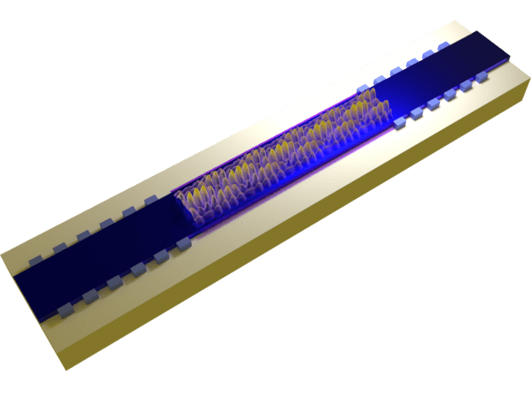 A gold bar with a blue/purple strip running down the center. 