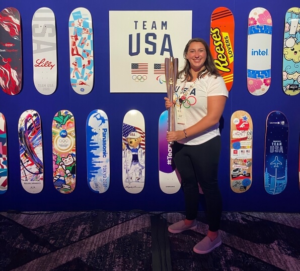 Caitlin Weigel at a Team USA Friends & Family event.