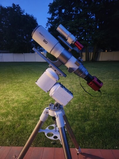 A gray telescopic astrophotography camera