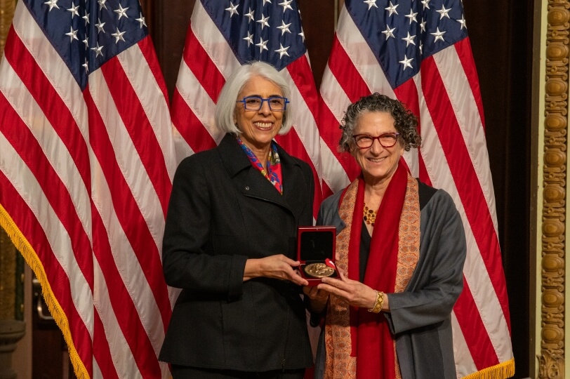 Arati Prabhakar and Cynthia Dwork at National Medal of Science ceremony