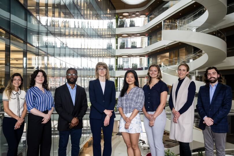 Members of the Northeastern University Magda Barecka Lab, Harvard SEAS alum Kirsten Van Fossen, S.B. '12