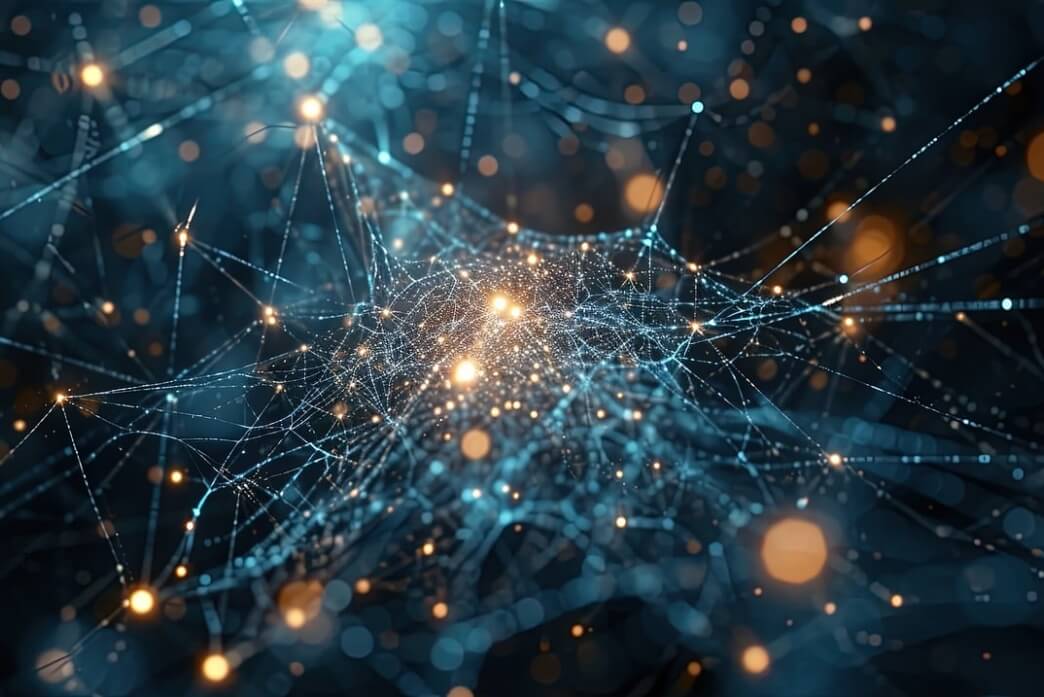 An artistic rendering of a neural network.