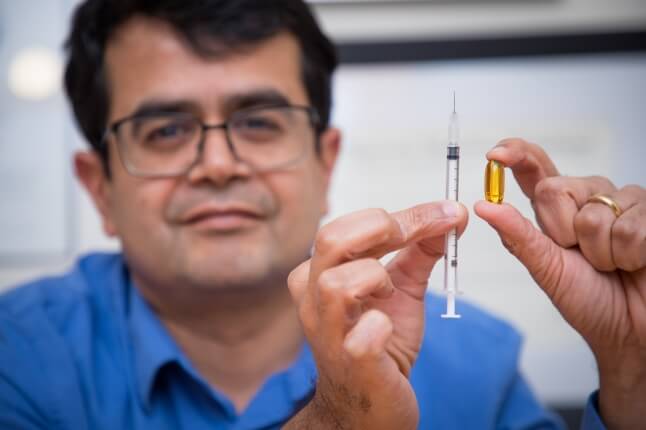 Samir Mitragotri is working on biologic therapies that would normally need to be delivered via needle to be reformulated and encapsulated as pills for oral delivery.