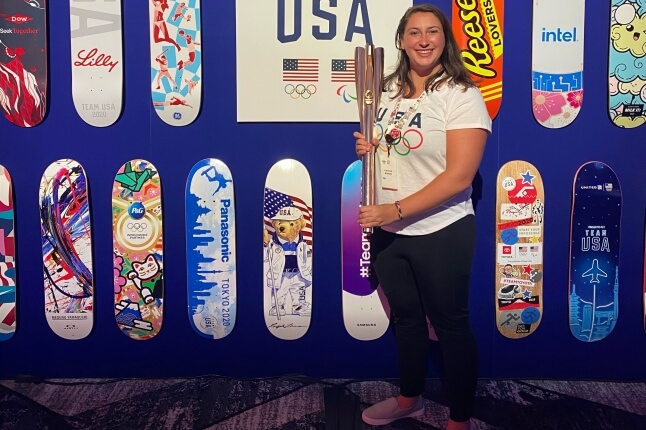 Caitlin Weigel at a Team USA Friends & Family event.