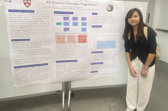 Harvard SEAS student Susannah Su with a poster for her master's student capstone project