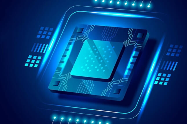 artistic rendering of a silicon chip