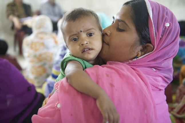 Mother and child in India