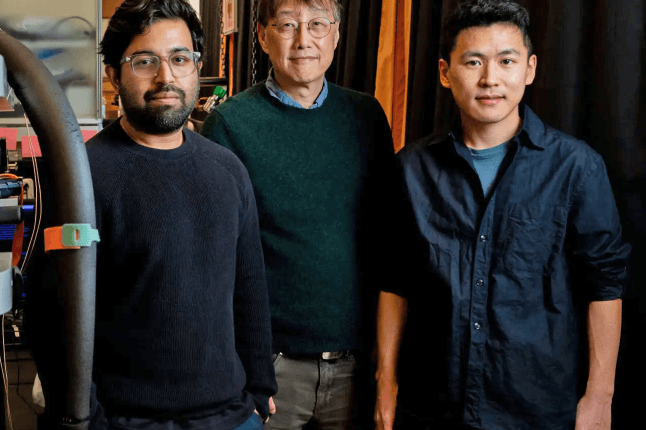 Abhishek Banerjee (from left), Philip Kim, and Zeyu Hao