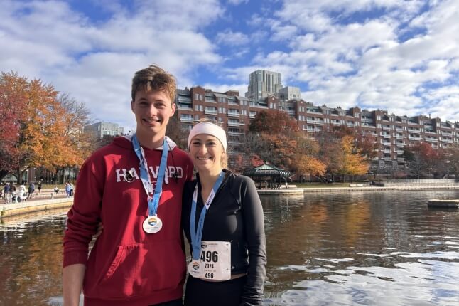 SEAS student Michael Finn-Henry with Stepping Strong teammate and childhood friend Eline Laurent