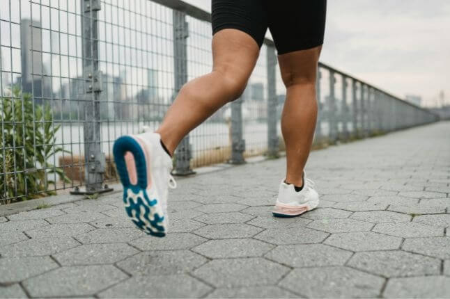 image of legs of jogger from the back