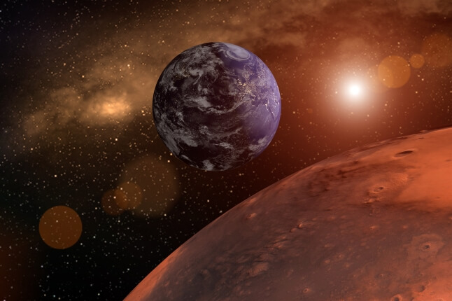 Artist's impression of Earth from another planet