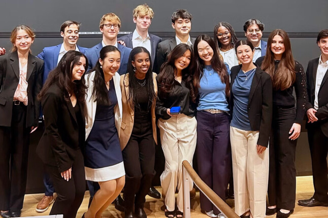 group of students who created humanitarian data collection tool