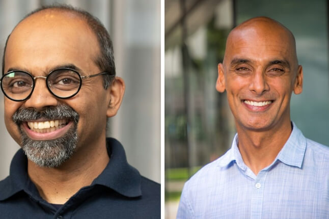 Two smiling men in side‑by‑side portraits