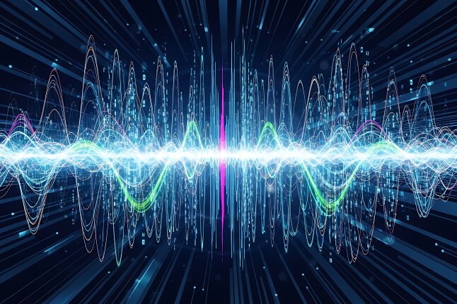 artistic illustration of quantum acoustic waves