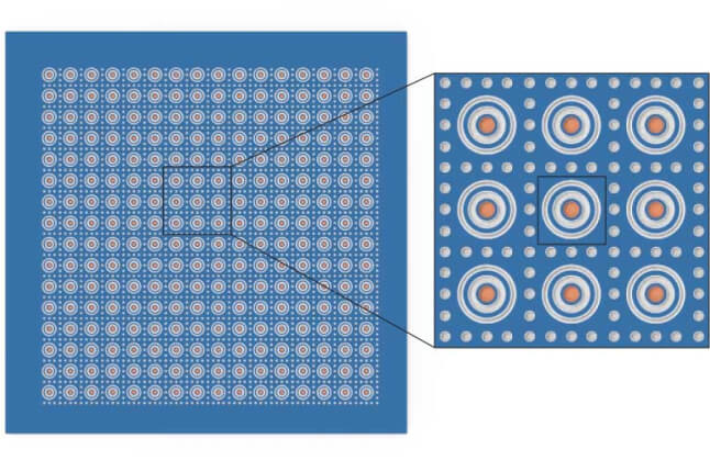 detail view of dna synthesis chip