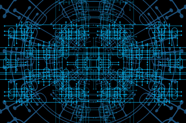 artistic representation of a quantum photonic circuit