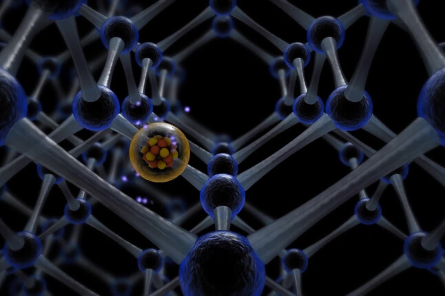 diamond crystal lattice with SiV