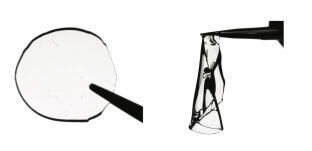 image of a highly entangled hydrogel and a regular hydrogel