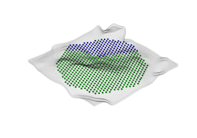 Deformed 'mesh' showing (exaggerated) distortion measured using the exact atomic coordinates