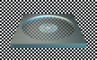 Artistic representation of a holey metalens