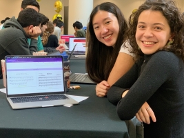 Karly Chan and Andreea Haidau with their &quot;PITCHPERFECT Music Library&quot; project