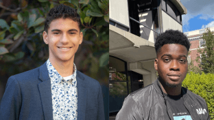 Head shots of Nathan Evans and Denzel Ekes