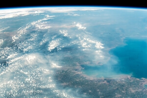 Dense smog clouds over China