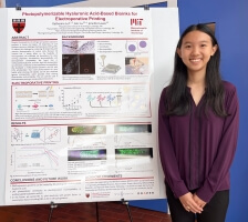 Katherine Lei, a rising senior materials science and engineering major at MIT, with her REU research poster