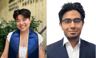 Headshots of Harvard SEAS students Abigail Jiang and Aayush Karan