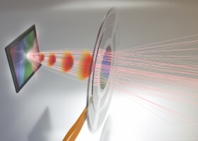metalens focuses light rays onto an image sensor