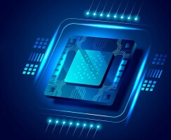 artistic rendering of a silicon chip