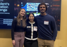 Harvard SEAS students Gabby Troy, Roaa Marei and Alex Klein Wassink